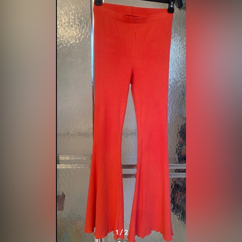 AERIE Flare Leggings Xs small coral red pink NEW NWOT